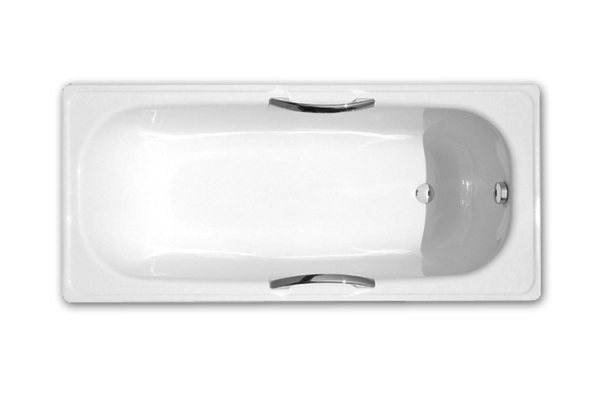 Ванна стальная DeLux 150x71 с отверстиями для ручек, без ножек