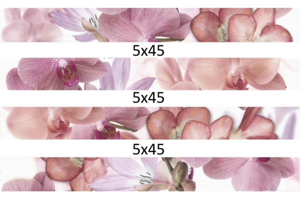 Бордюр Orchides berenjena 5х45 Aure Orchides berenjena, Absolut Keramika