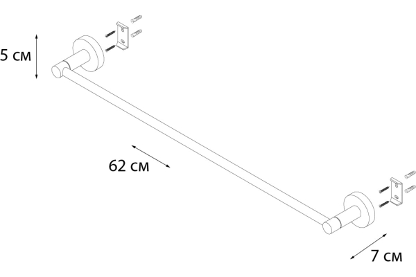 Полотенцедержатель Fixsen Comfort Chrome трубчатый хром FX-85001