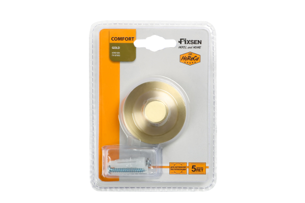 Крючок одинарный Fixsen Comfort Gold золото-сатин FX-87005