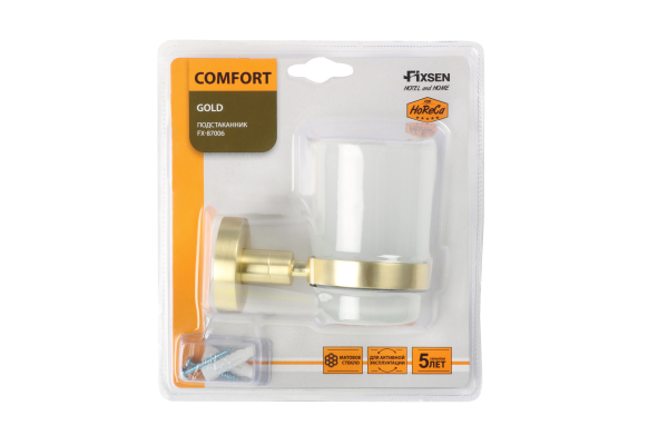Подстаканник одинарный Fixsen Comfort Gold золото-сатин FX-87006