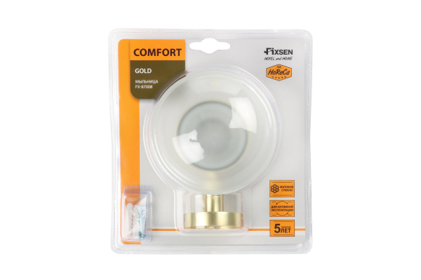 Мыльница стекло Fixsen Comfort Gold золото-сатин FX-87008