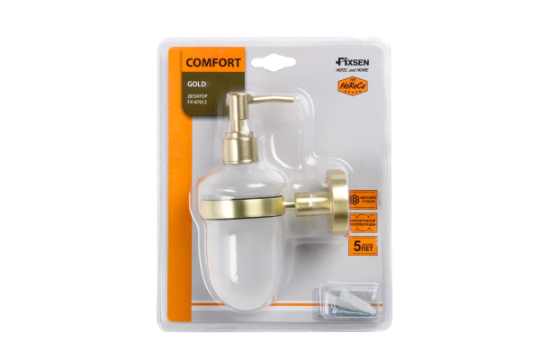 Дозатор жидкого мыла Fixsen Comfort Gold золото-сатин FX-87012