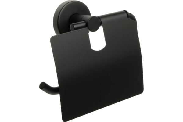 Бумагодержатель с крышкой Fixsen Comfort Black черный FX-86010