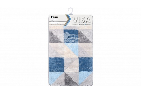 Коврик для ванной Fixsen Visa 50х80 см серо-голубой FX-5005X