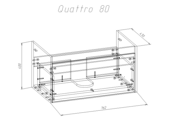 Тумба под раковину Alcora Quattro для Como/Strim/Grand/Moduo 80, дуб тортуга, подвесная