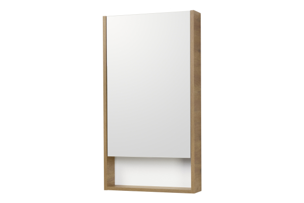 Зеркальный шкаф Aquaton Сканди 45, белый/дуб рустикальный