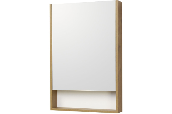 Зеркальный шкаф Aquaton Сканди 55, белый/дуб рустикальный