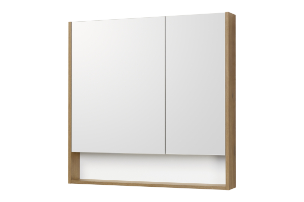 Зеркальный шкаф Aquaton Сканди 90, белый/дуб рустикальный
