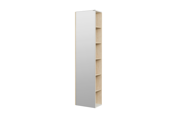 Шкаф-колонна Aquaton Сканди с зеркалом белый/дуб верона