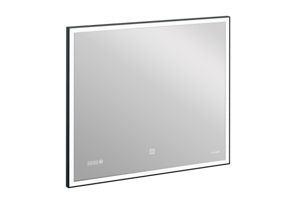 Зеркало Cersanit LED 011 design 100x80 с подсветкой, с часами, прямоугольное
