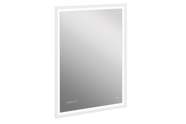 Зеркало Cersanit Led 080 design pro 60x85 с подсветкой часы с антизапотеванием прямоугольное