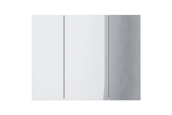 Зеркальный шкаф Dreja Almi 90, 3 дверцы, 6 стеклянных полок, белый