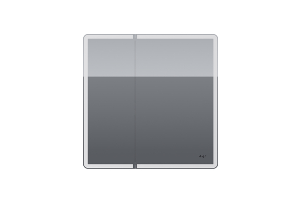 Зеркальный шкаф Dreja Point 80, 2 дверцы, 2 стеклянные полки, бесконтактный выкл, LED-подсветка, с розеткой, белый