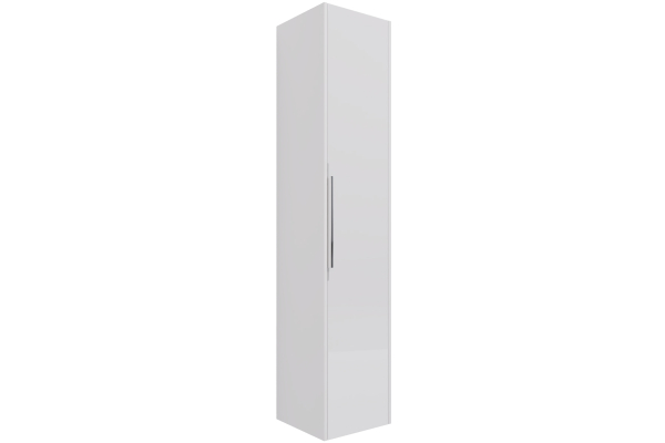 Шкаф-пенал Dreja Prime, 35 см, подвесной/напольный, 1 дверца, 4 стеклянные полки, белый глянец