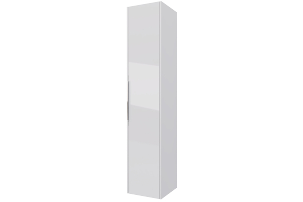 Шкаф-пенал Dreja Prime, 35 см, подвесной/напольный, 1 дверца, 4 стеклянные полки, белый глянец