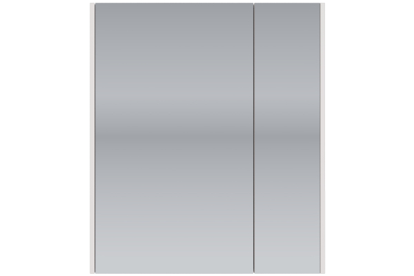 Зеркальный шкаф Dreja Prime, 60 см, 2 дверцы, 2 стеклянные полки, белый