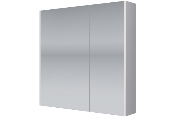 Зеркальный шкаф Dreja Prime, 70 см, 2 дверцы, 4 стеклянные полки, белый