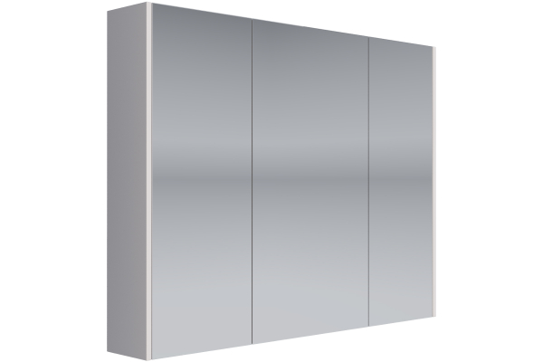 Зеркальный шкаф Dreja Prime, 90 см, 3 дверцы, 6 стеклянных полок, белый
