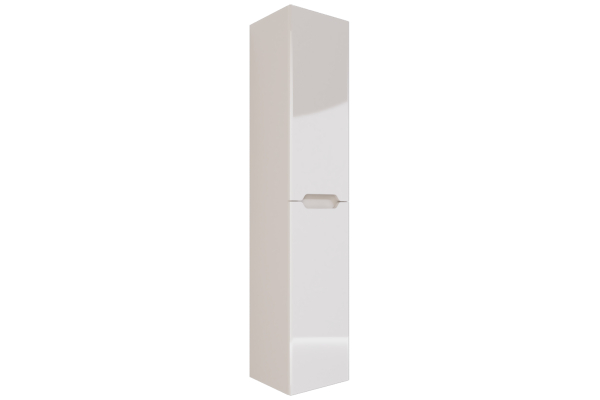 Шкаф-пенал Dreja QL, 35 см, подвесной/напольный, 2 дверцы, 4 стеклянные полки, белый глянец