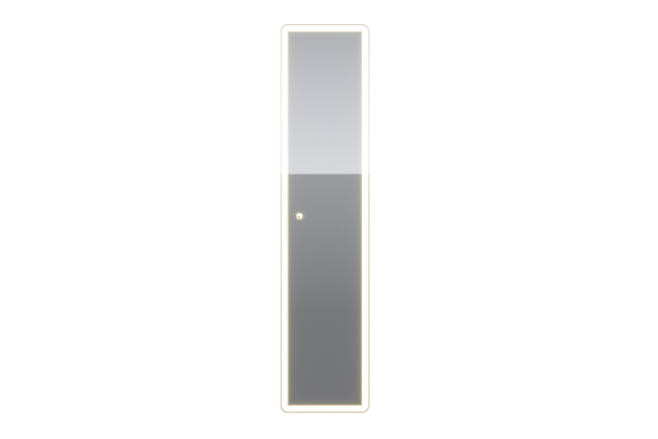 Зеркало-пенал Dreja Point, 40, подвесной,1 дверца,4 стекл.полки,сенсорный выкл.,LED-подсветка, белый