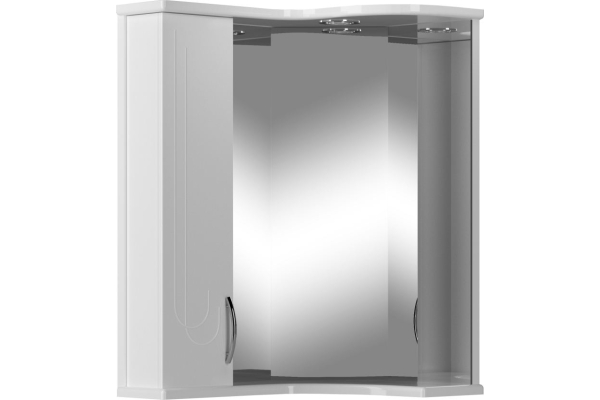 Шкаф-зеркало Элегия 55х75х40 белый со светильником