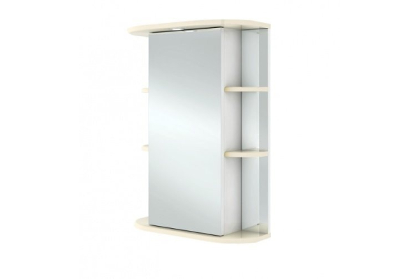 Шкаф-зеркало Гиро 50х75х24 белый со светильником