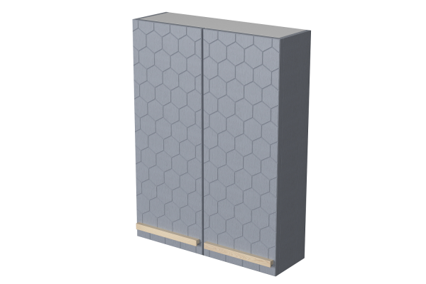 Шкаф Ирлен Соты шато/азур текстурный 60х80х16,6мм 2 двери