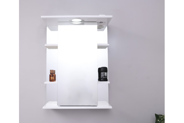Зеркало-шкаф Lasko Кристалл-550, левый, с подсветкой