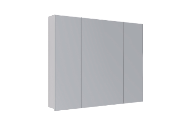 Шкаф зеркальный Lemark Universal 100х80 см 3-х дверный, цвет корпуса: белый глянец