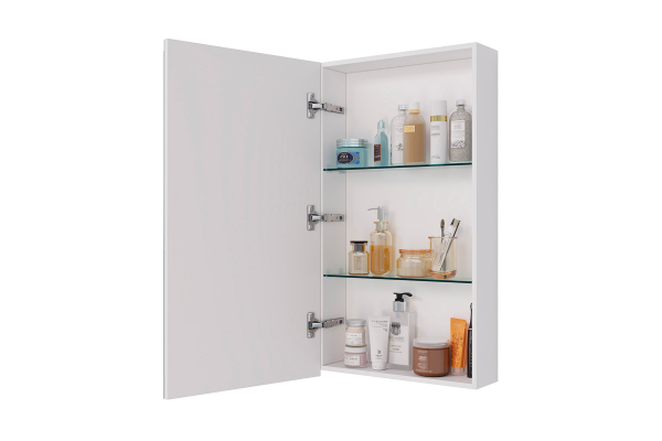 Шкаф зеркальный Lemark Universal 45х80 см 1 дверный, петли слева, цвет корпуса: белый глянец
