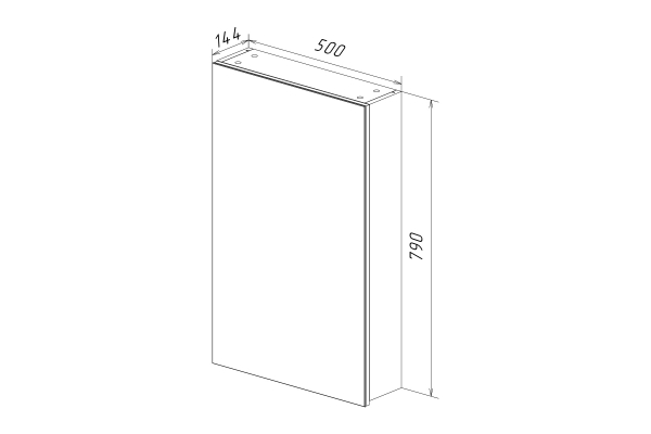 Шкаф зеркальный Lemark Universal 50х80 см 1 дверный, петли слева, цвет корпуса: белый глянец