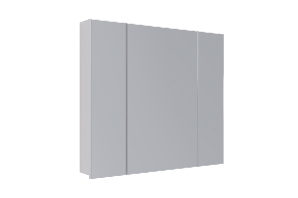 Шкаф зеркальный Lemark Universal 90х80 см 3-х дверный, цвет корпуса: белый глянец