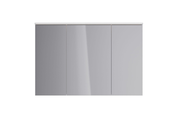 Шкаф зеркальный Lemark Zenon 120х80 см 3-х дверный, с козырьком-подсветкой, с розеткой