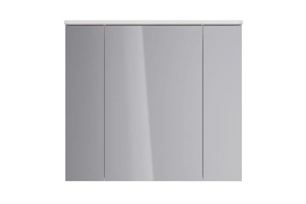 Шкаф зеркальный Lemark Zenon 90х80 см 3-х дверный, с козырьком-подсветкой, с розеткой