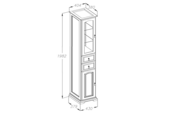 Пенал Opadiris Риспекто 40 с бельевой корзиной, слоновая кость, левый 00-00005836