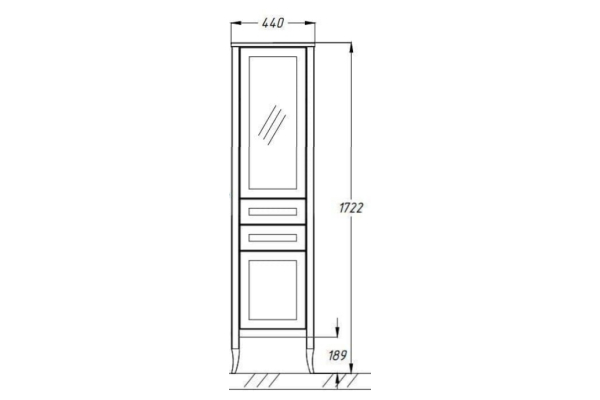 Пенал Opadiris Мираж светлый орех, левый 00-00000053