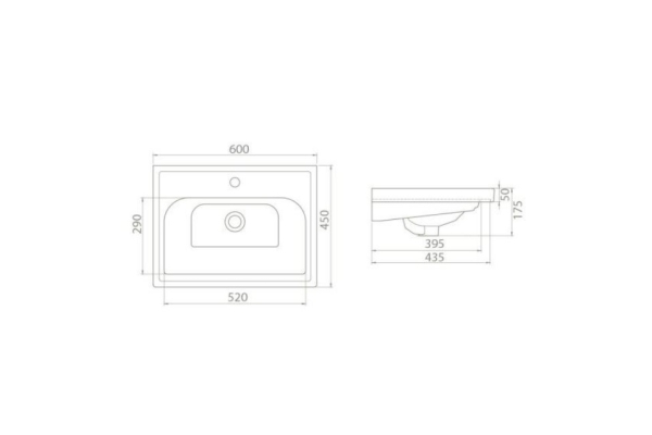 Умывальник Opadiris CeraStyle Frame 60 мебельный 031000-u