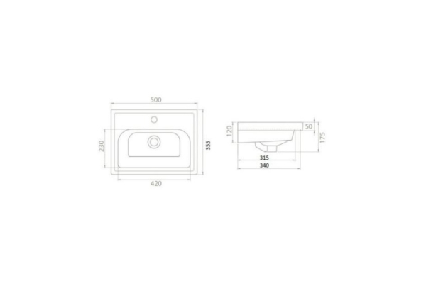 Умывальник Opadiris CeraStyle Frame 50 мебельный 030900-u