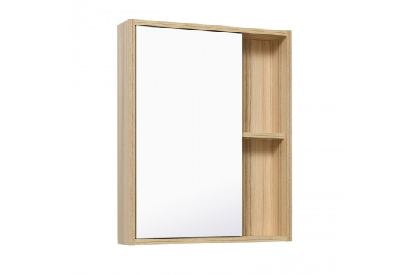 Зеркальный шкаф Runo Эко 50, дуб, белый