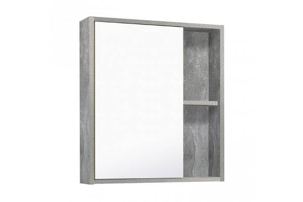 Зеркальный шкаф Runo Эко 60, серый бетон