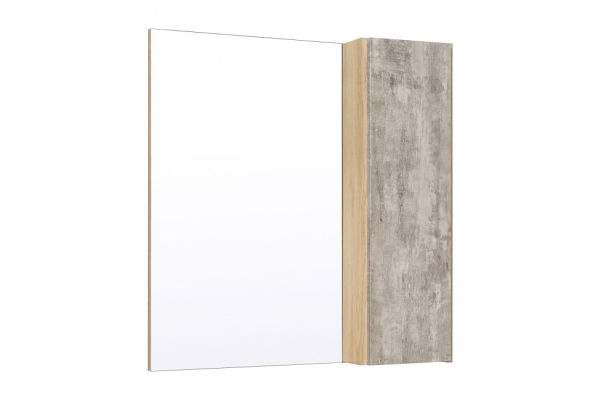 Зеркальный шкаф Runo Мальта 70, правый, дуб серый