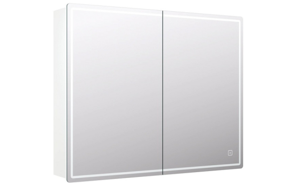 Зеркальный шкаф Vigo Geometry 80 с LED подсветкой, белый
