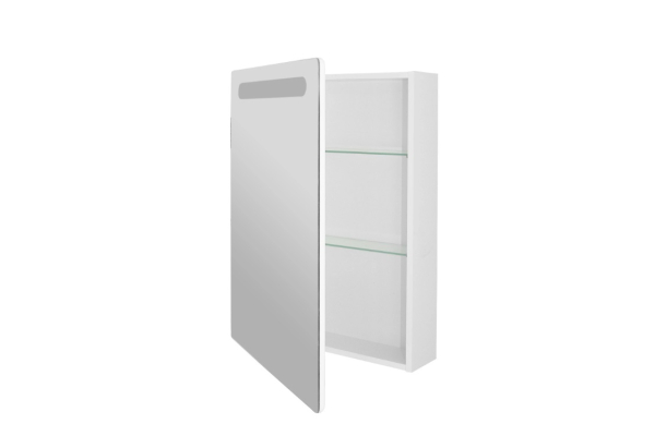 Зеркало-шкаф Mixline Стив 60 с подсветкой, белый левый 536802