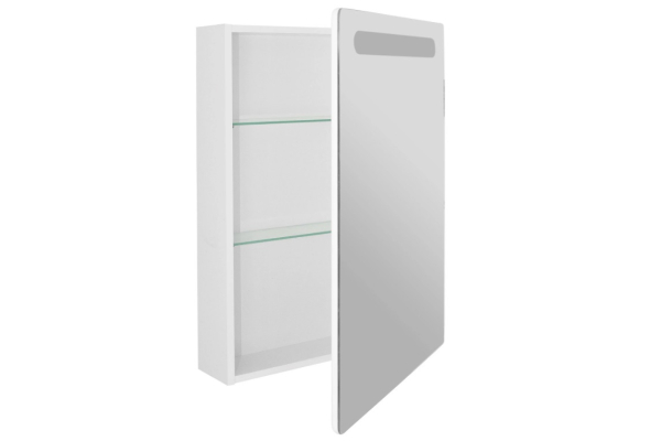 Зеркало-шкаф Mixline Стив 60 с подсветкой, белый правый 536803
