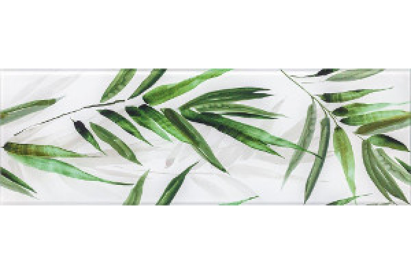 Декор Ceramika Konskie Snow Glossy Glass Tropic A 25x75 (маленькие листья)