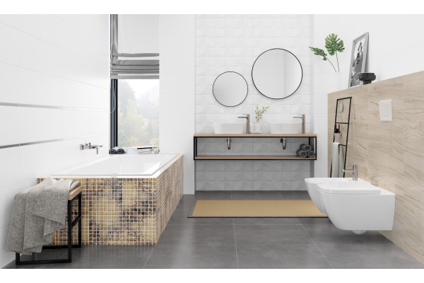 Плитка Ceramika Konskie Sweet Home White Glossy 25x75