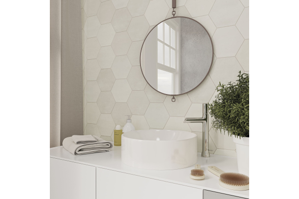 Плитка DNA Spark White Glossy Hex 15х17,3 (0,617)