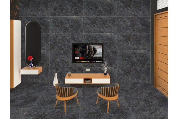 Керамогранит Realistik Трайан черный сахарный карвинг 60x120 (1,44)