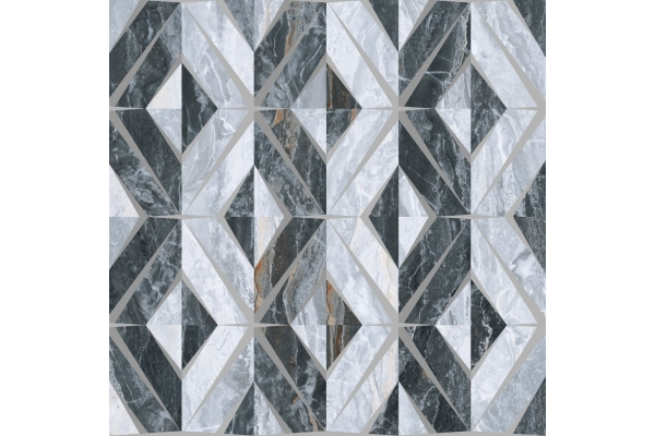 Керамогранит Vitra Bergamo геомет микс декор холодный 60x60